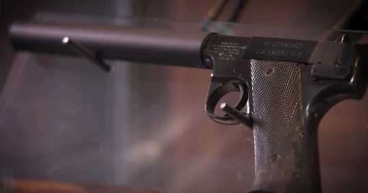 Pistol with silencer developed by the OSS.
